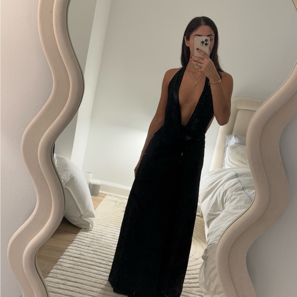 Black chiffon maxi dress - Picture 3 of 3